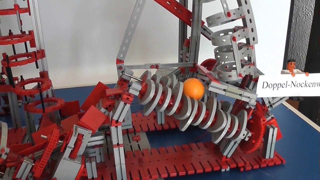 Fischer Technik, Tischtennis Ball Bahn, 15 versch. Hebemethoden, Ping Pong Course, Kugelbahn