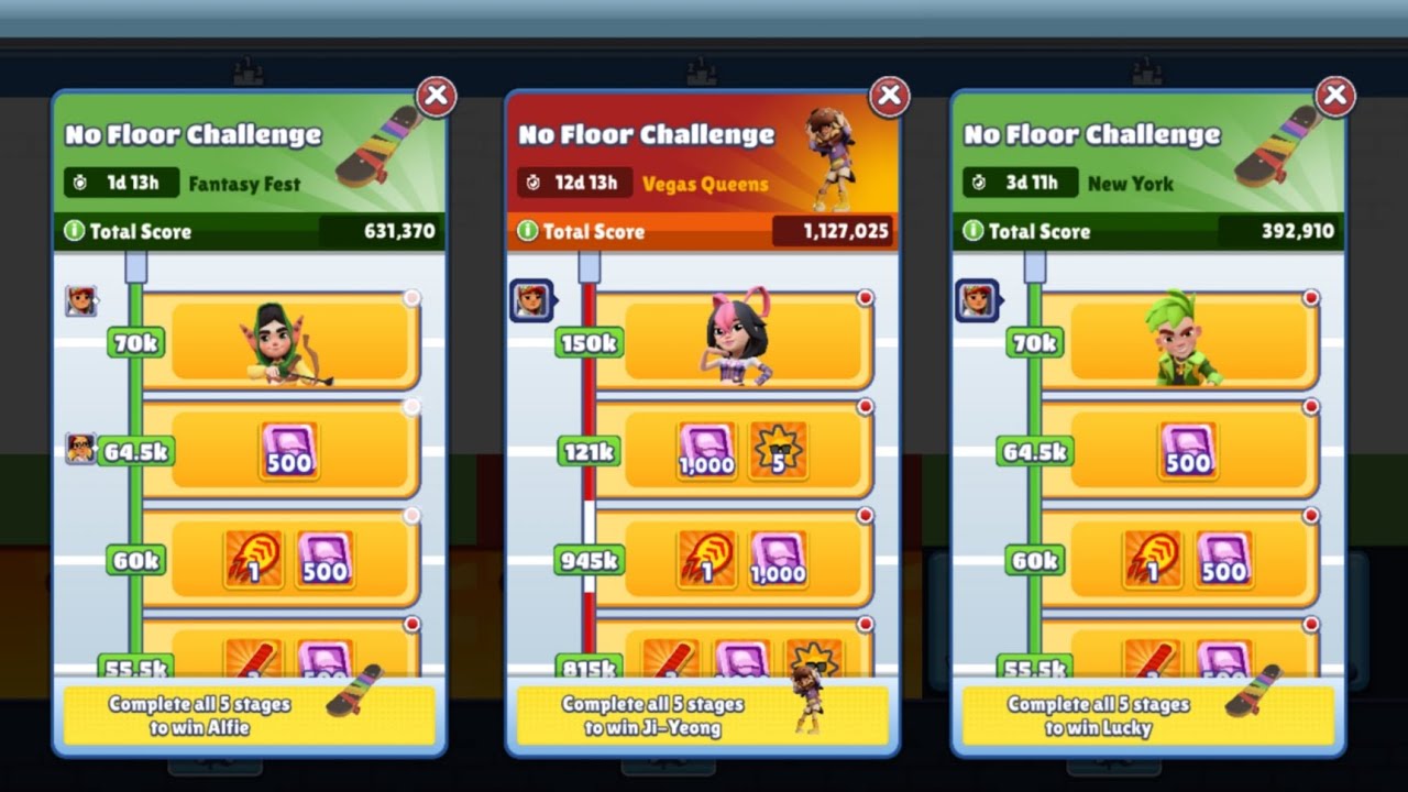 Subway Surfers Alfie vs Ji-Yeong vs Lucky in Fantasy Fest vs Vegas Queen vs New York Play to Plant 🌵