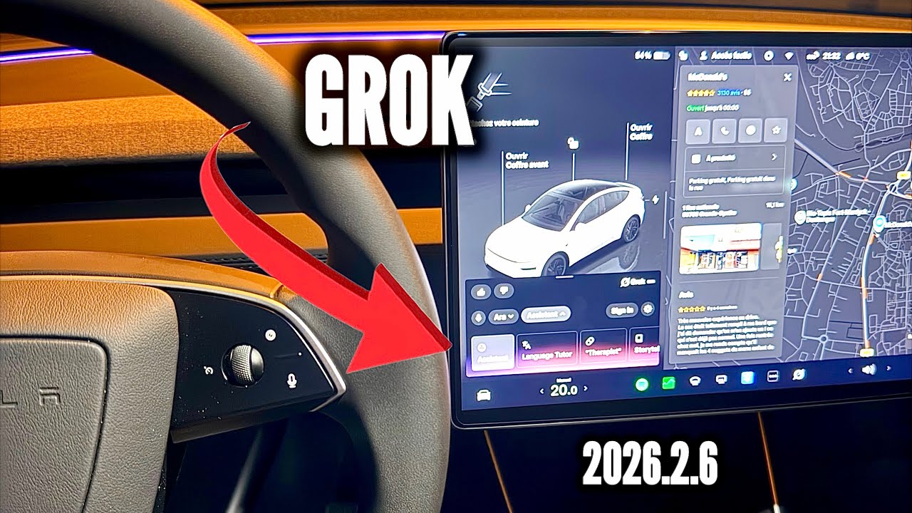 J’ai reçu Grok sur ma Tesla ! Mise à jour 2026.2.6 (Activez le mode NSFW !)