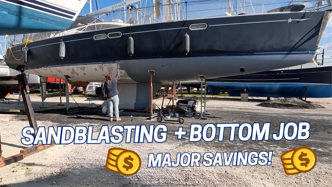 Sandblast + Bottom Paint Renovation, 54ft Sailboat Refit