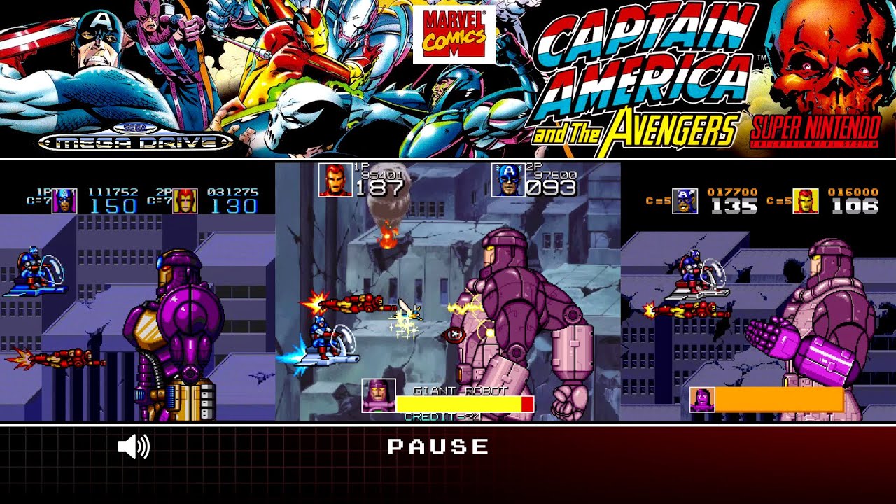 Captain America and the Avengers | Arcade, Mega Drive/Genesis, SNES | Comparison