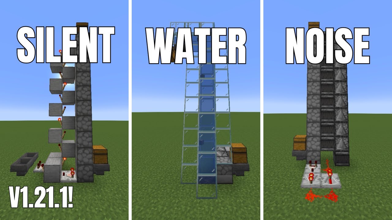 3 Item Elevators in Minecraft 1.21.1