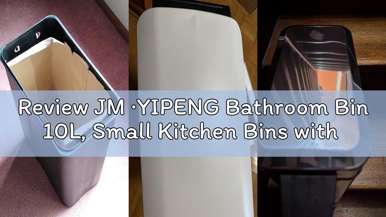 Review JM ·YIPENG Bathroom Bin 10L, Small Kitchen Bins with Soft Close Lid,Slim Pedal Bin with Remov