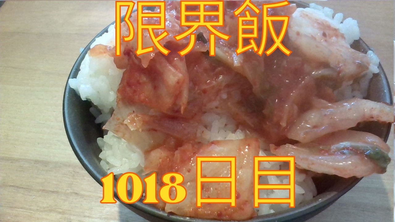 限界飯1018日目(キムチ)