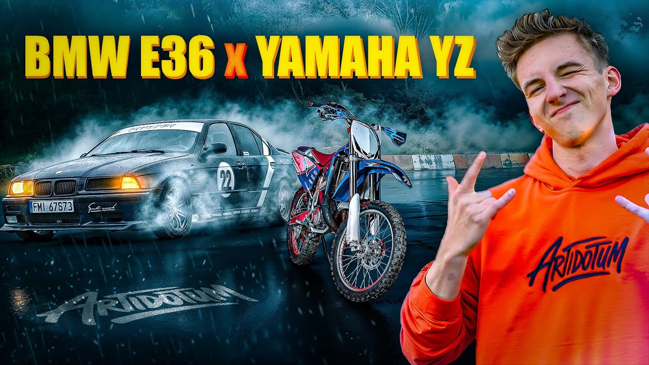 Kto wpadł na ten pomysł? Czyli drift BMW E36, Yamaha YZ i latające zderzaki... Było grubo :O