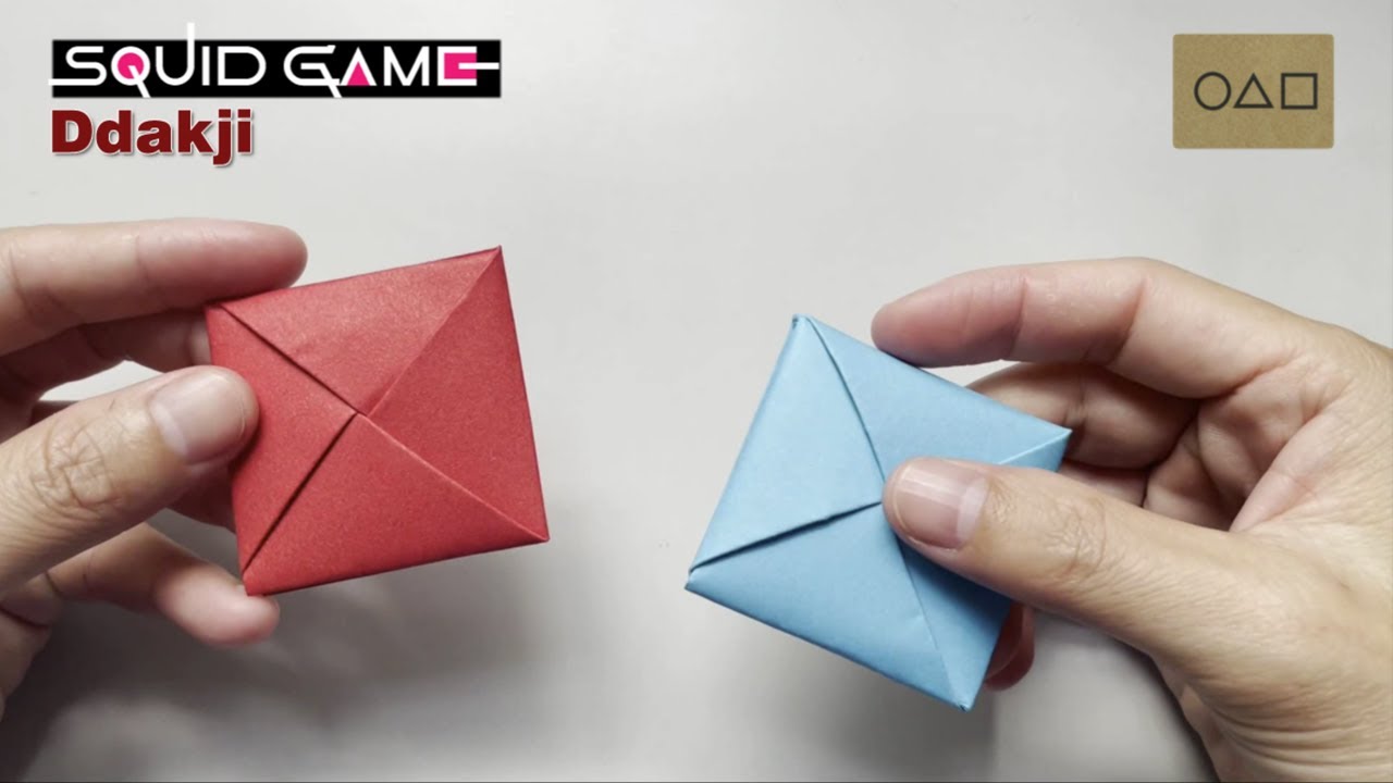 Easy DIY Origami Ddakji - Squid Game - How to Folds