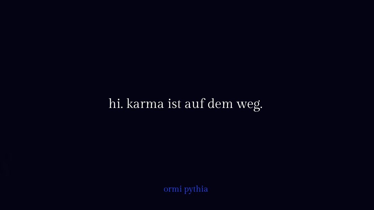 Instantes Karma für sie! Du hast dir das nicht eingebildet. Tarot Essay Reading Legung