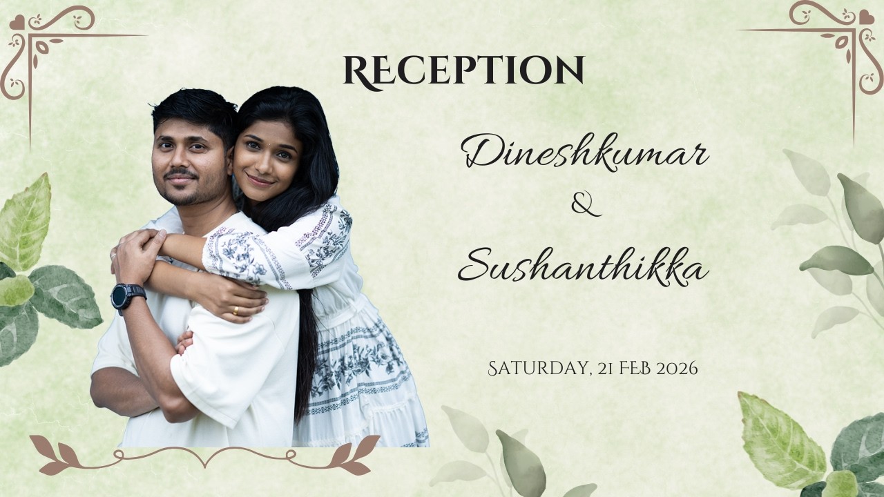 DINESHKUMAR & SUSHANTHIKKA RECEPTION LIVE  ON 21.2.2026