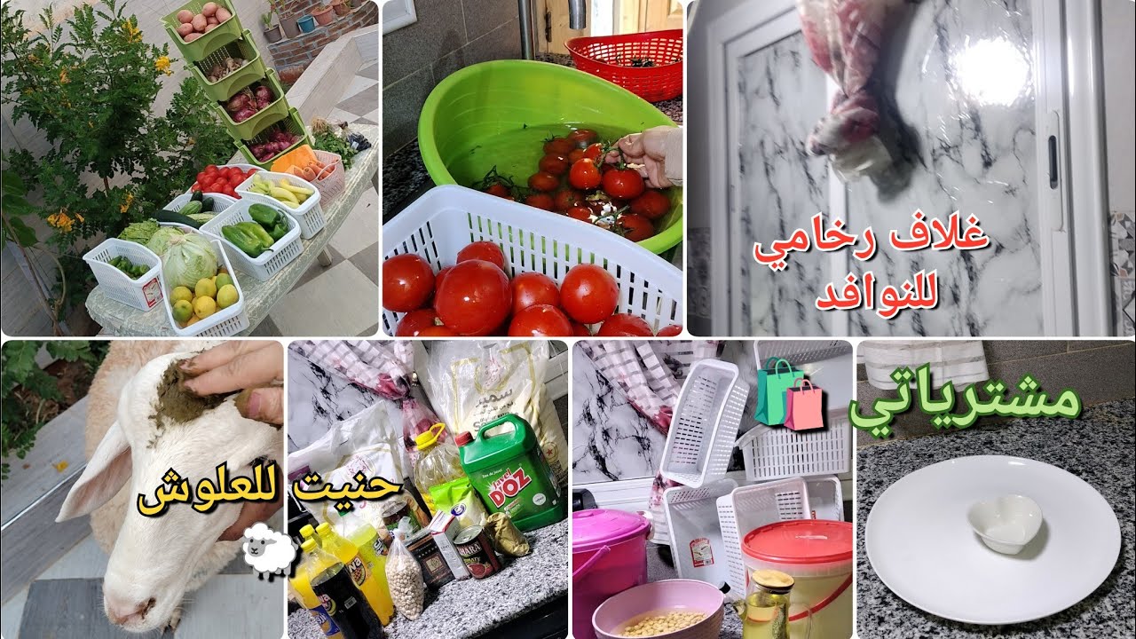 تحضيرات لعيد الأضحى روتين تحفيزي مستلزمات لعيد من خضر ومواد غذائيّة حنيت للخروف تغليف رخامي النوافد