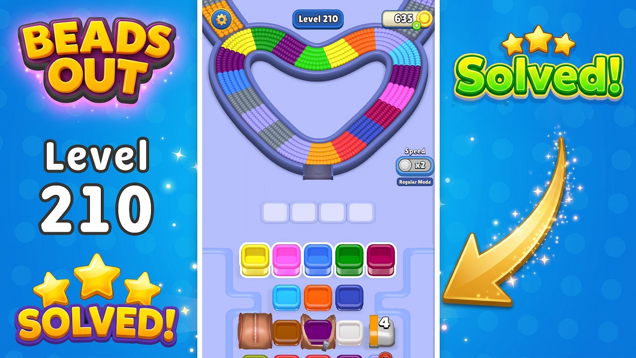 Beads Out - Level 210 Walkthrough & Solution 🧠 | New Update (Voodoo)