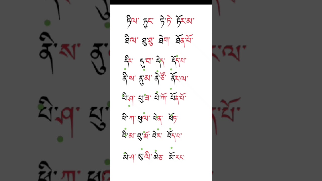 Bhoti language basic ( Swaron ko Vyanjan ke Upar Jodkar Padhna Seekhen )–Chapter--4