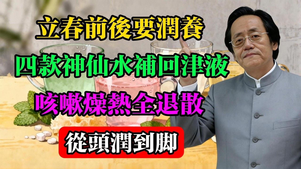倪海廈：立春前後要“潤養”！四款神仙水助你補回津液，咳嗽燥熱全退散，從頭潤到腳！#倪海厦 #中醫養生 #立春養生 #滋陰潤燥 #津液不足 #四季養生 #食療