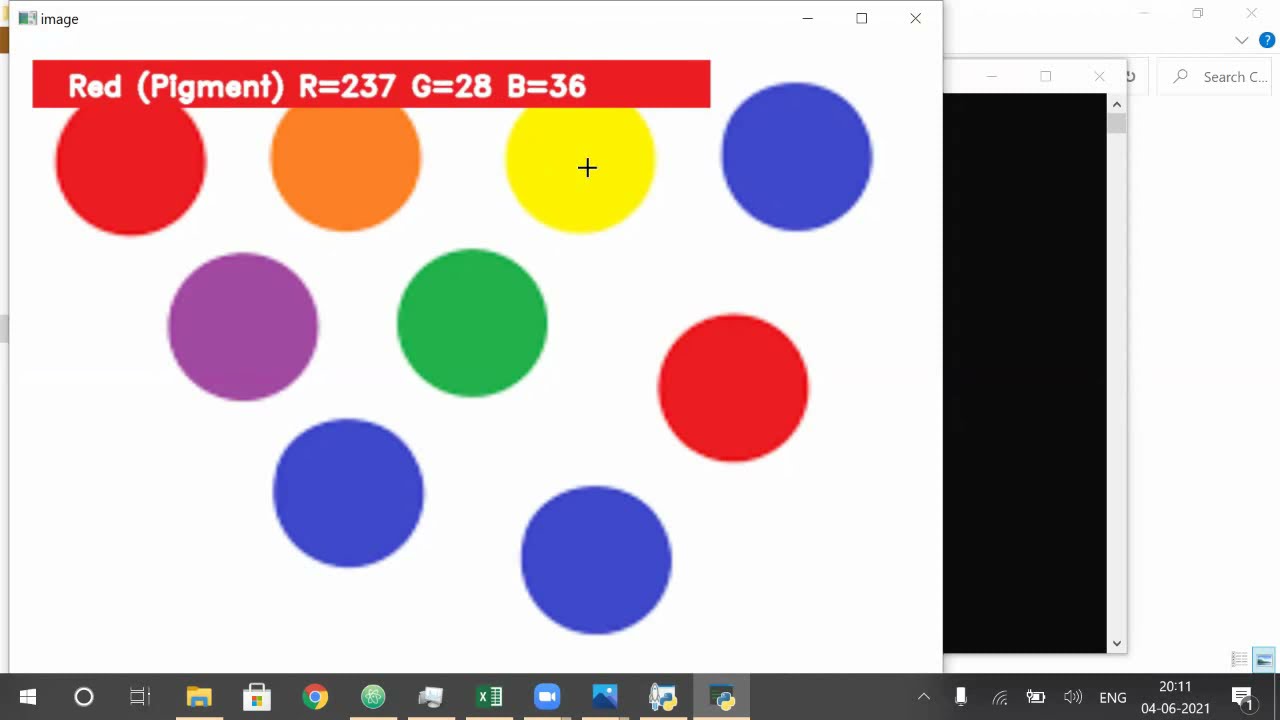 color detection in an image using python and opencv.