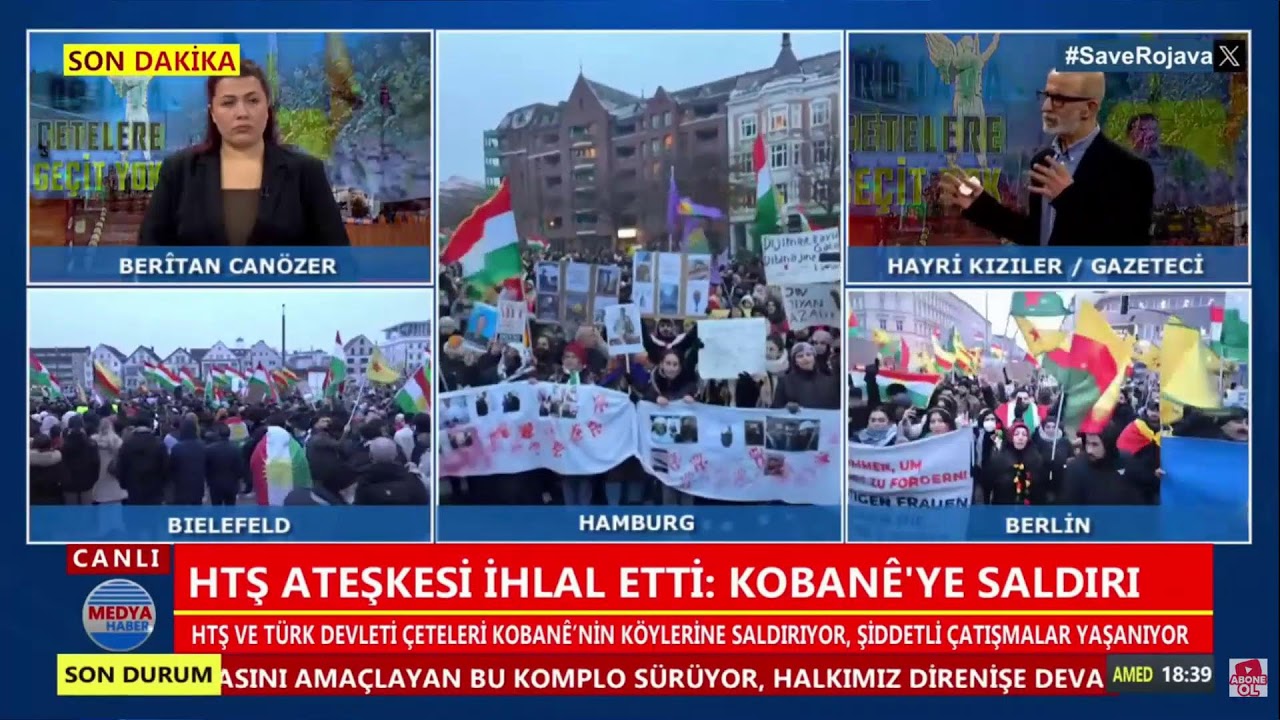 CANLI - KOBANE'NİN KÖYLERİNE SALDIRI BAŞLADI - AVRUPA VE KÜRDİSTAN AYAKTA