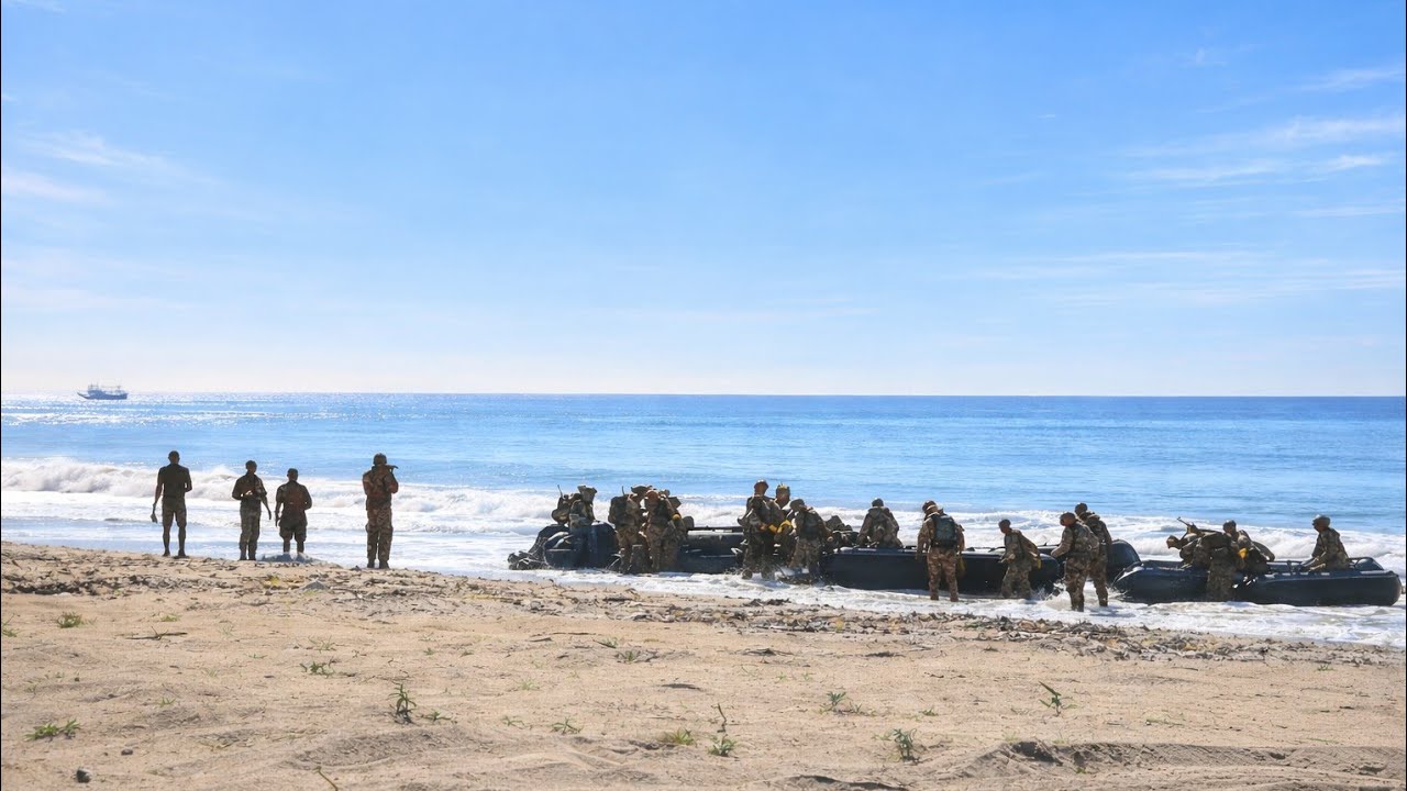 Naval Warfare Preparations! US Marines Conduct Amphibious Assault Exercises