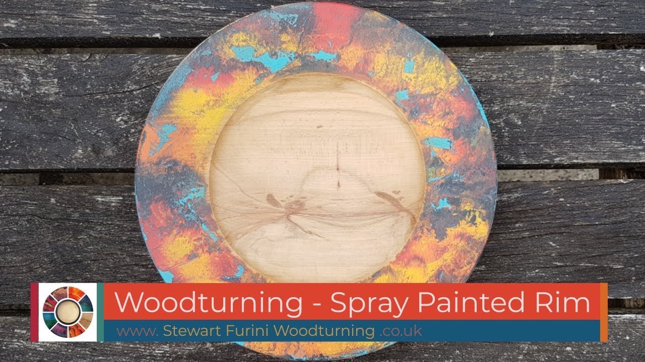 Woodturning a Spray Painted Beech Platter Rim