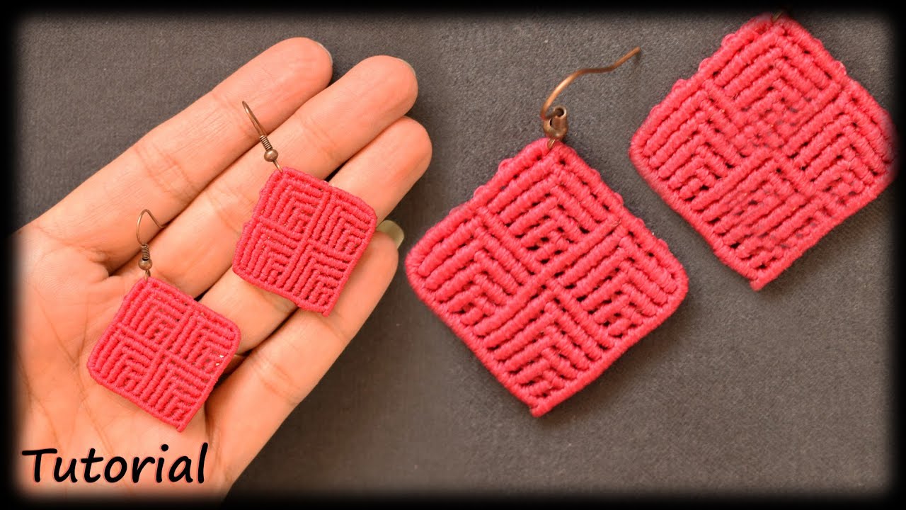Macramé earrings step by step | easy macramé tutorial | DIY | Micro macramé