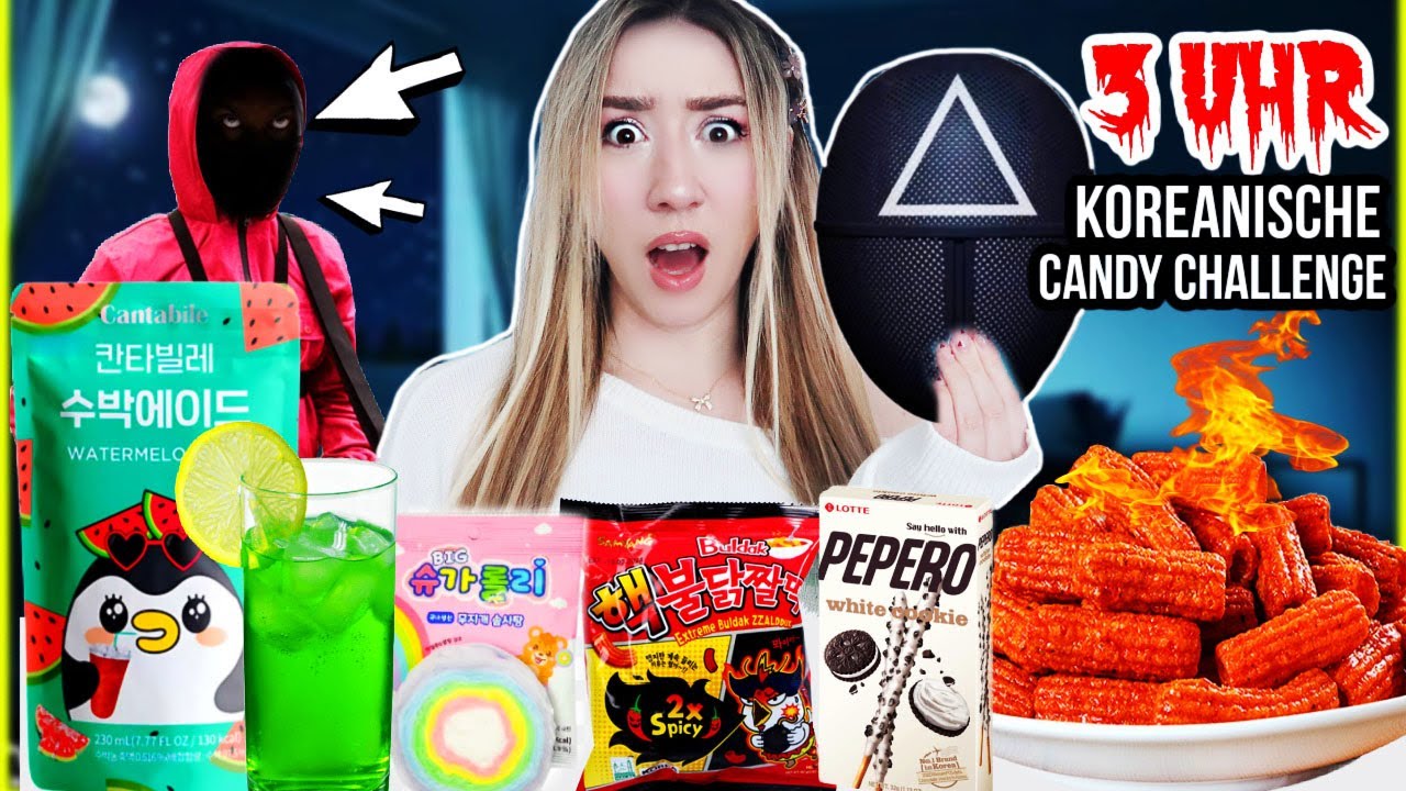 MACHE niemals SQUID GAME 3 Candy Challenge um 3 Uhr nachts (KAMPF mit roten Wächter wegen MASKE)
