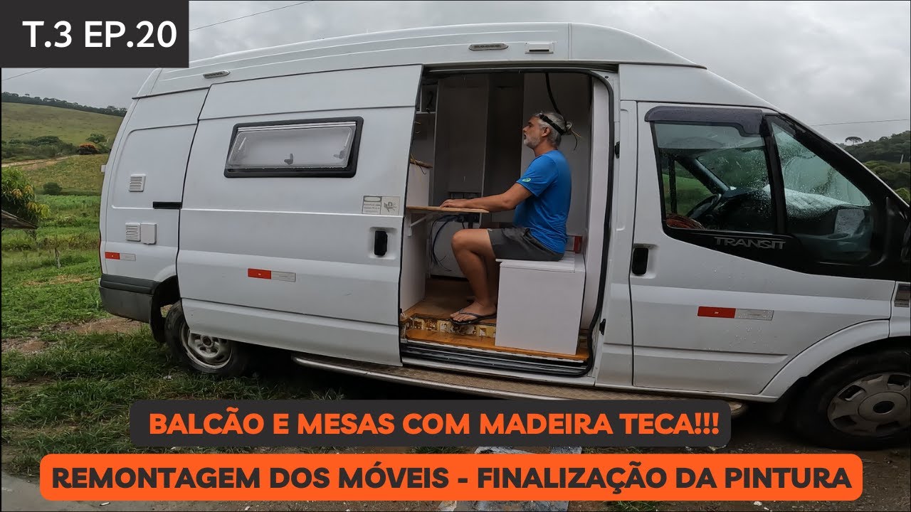 Remontando os móveis pintados no motorhome