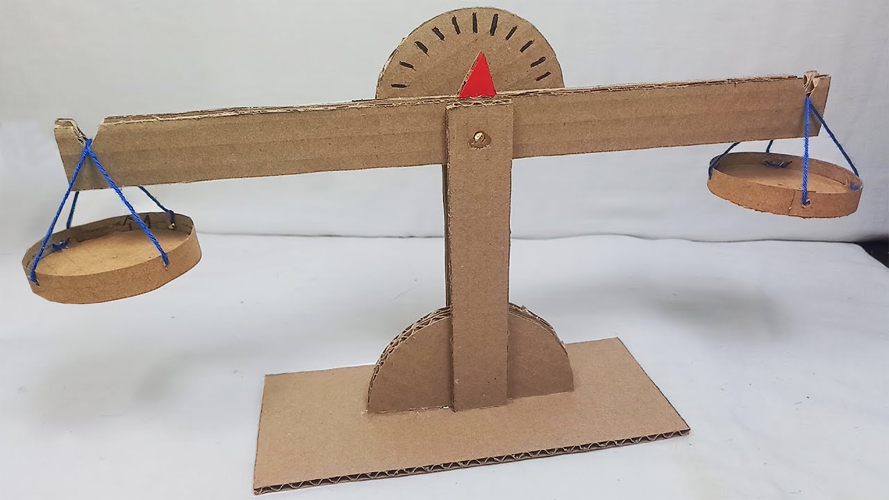 COMO HACER una BALANZA de CARTÓN FÁCIL y RÁPIDO - BALANZA CASERA | DIY | MANUALIDADES