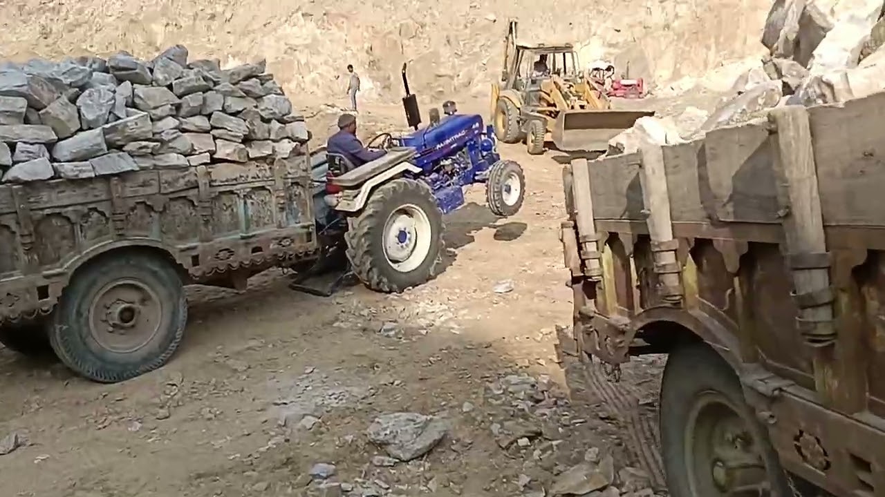 Mahindra tractor 415 or Farmtrac 45 Epi power in stone mines work Tractor stone work 