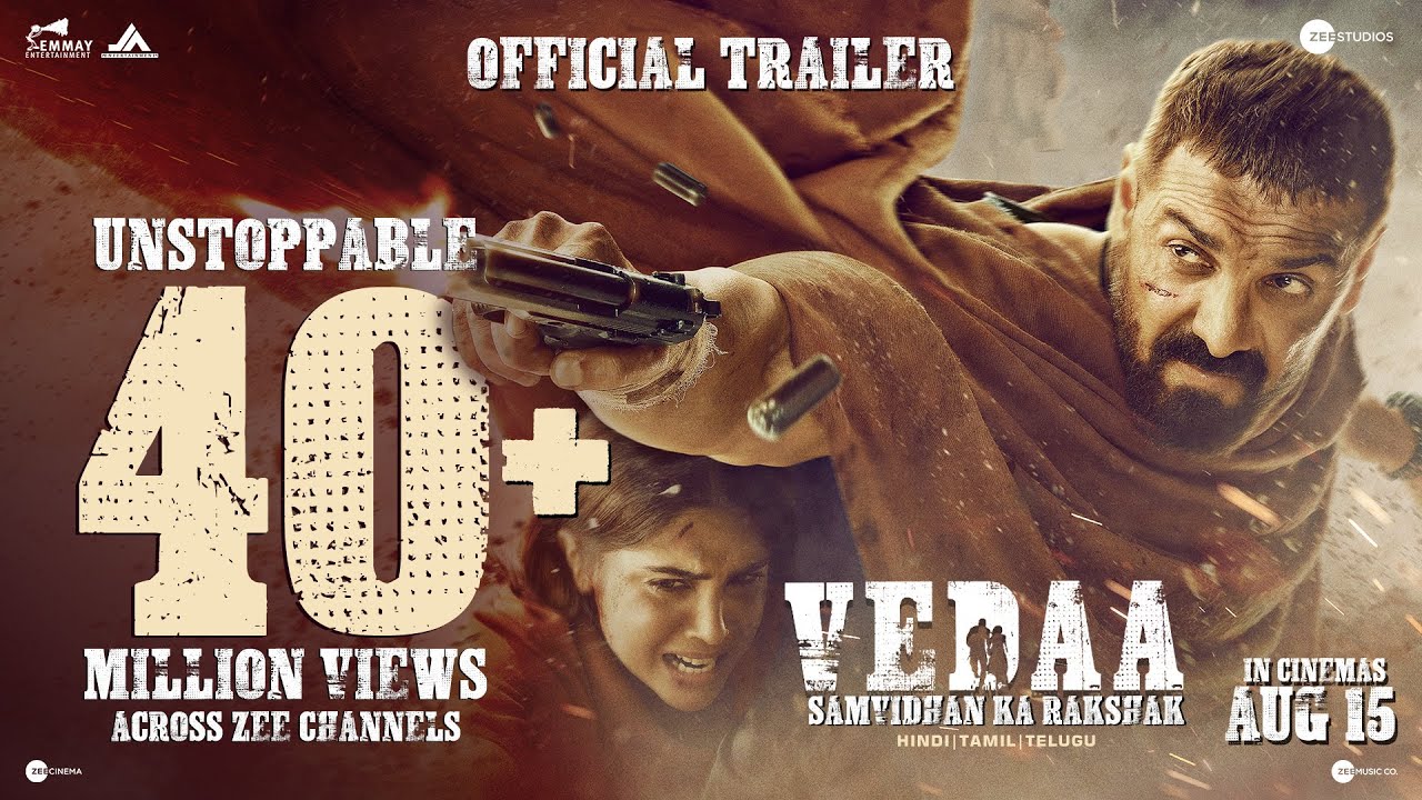 Vedaa | Official Trailer - Hindi | In Cinemas 15th Aug | John A | Sharvari | Abhishek B | Nikkhil A