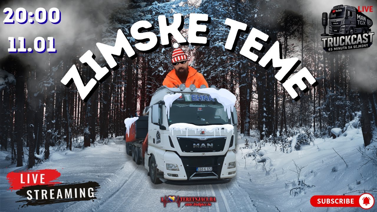 Snjeg i zima, šofer i kabina