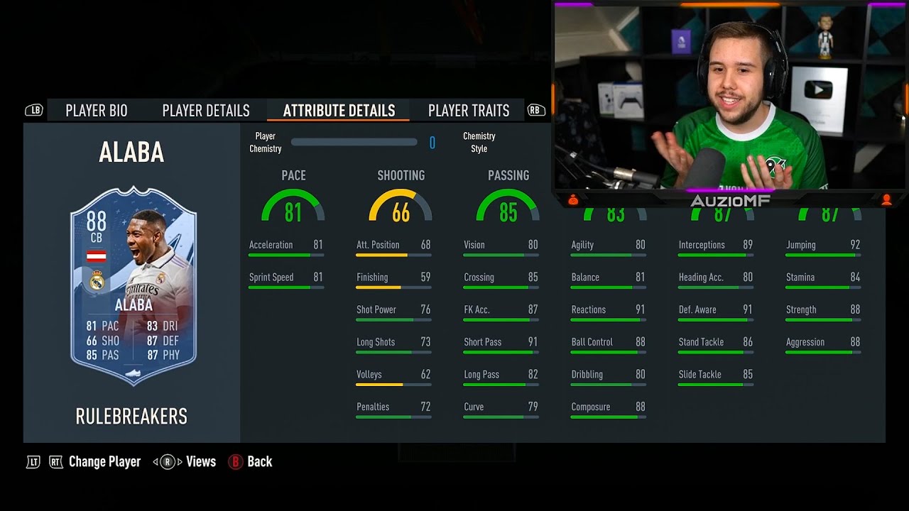 Auzio Reacts to NEW 88 Alaba Player Pick SBC
