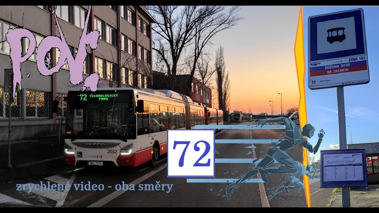 DPMB linka 72 - celá trasa oba směry