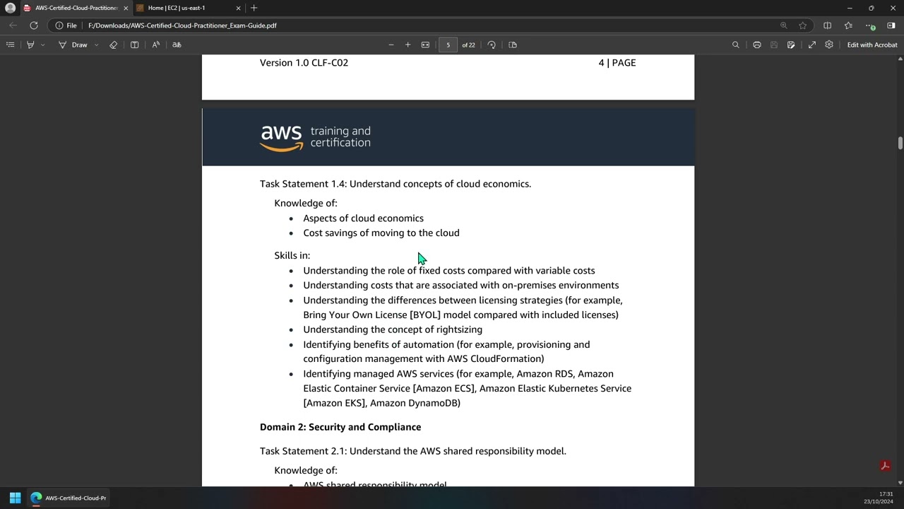 Domain 1 - Introduction (Define the benefits of the AWS Cloud)