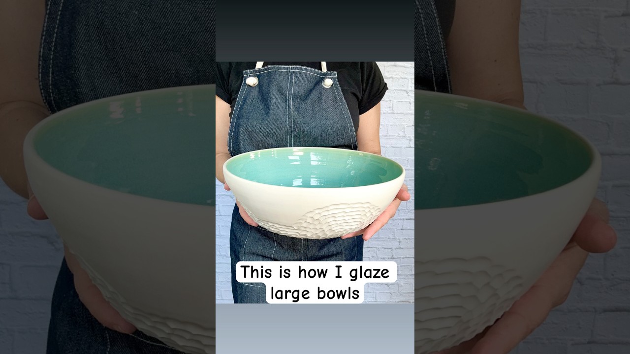 This is how I glaze my large bowls, and a couple tricks I&rsquo;ve learned over the years. #pottery #glaze