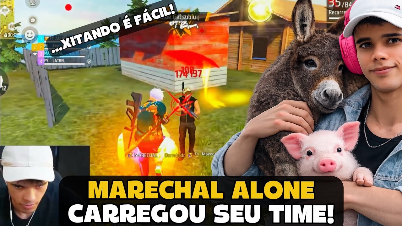 MARECHAL CARREGOU OS ALEATORIOS NA RANK E LIMPOU O MAPA! FREE FIRE - MARECHAL HIGHLIGHTS