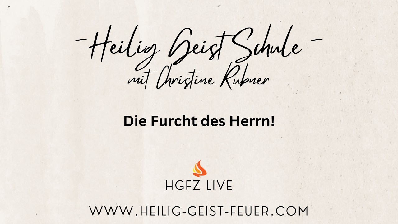 HGFZ LIVE | 16 März - 19:00 Uhr | Die Furcht des Herrn! | #heiliggeistfeuer26