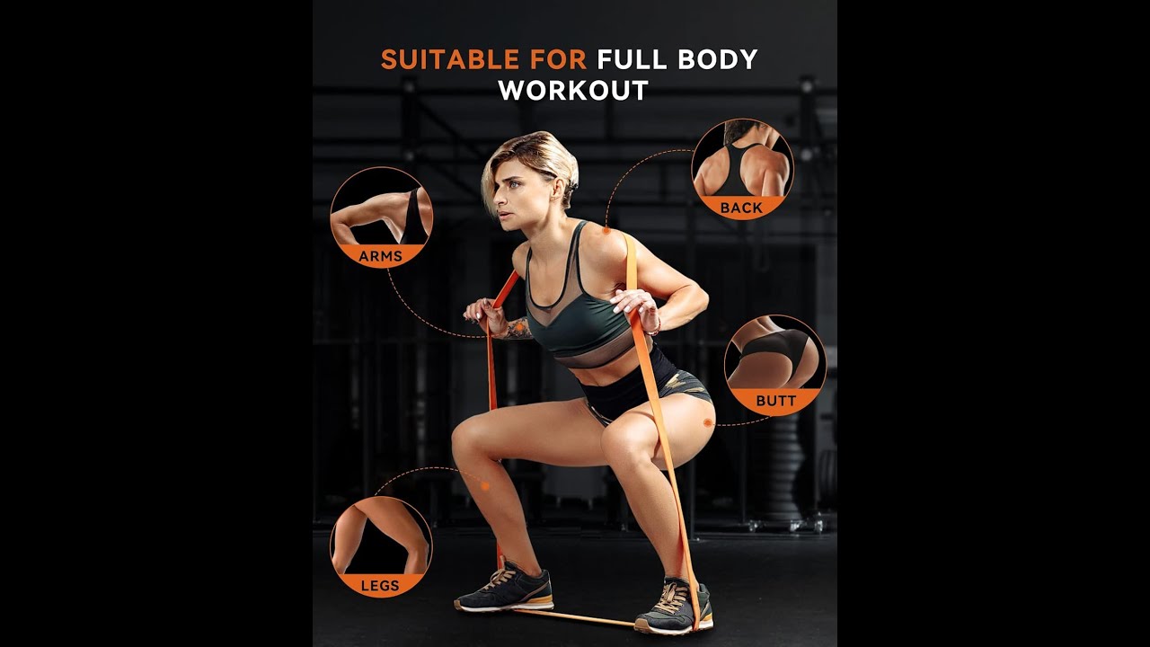 SUNPOW Pull Up Assistance Bands Set 5 Resistance Heavy Duty Workout Exercise Stretch Fitness Bands