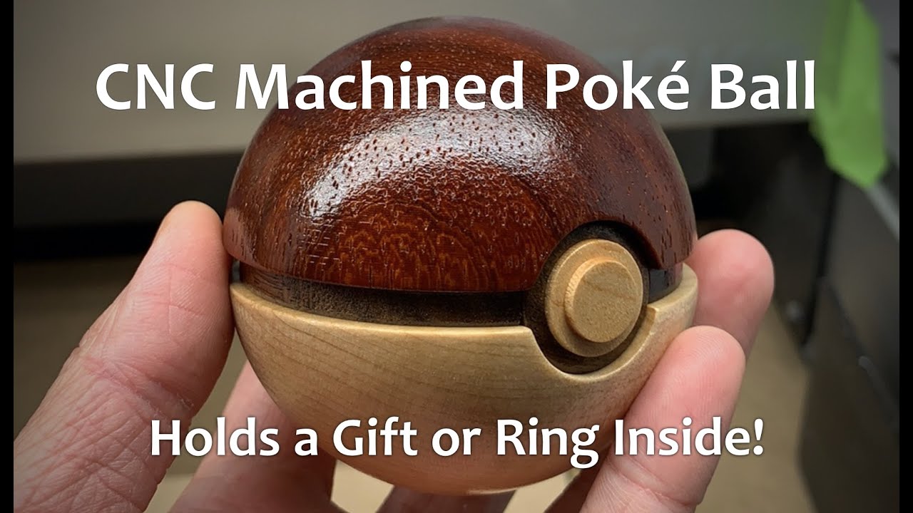 Machined Wooden Poké Ball w/ Concealed Hinge & Compartment