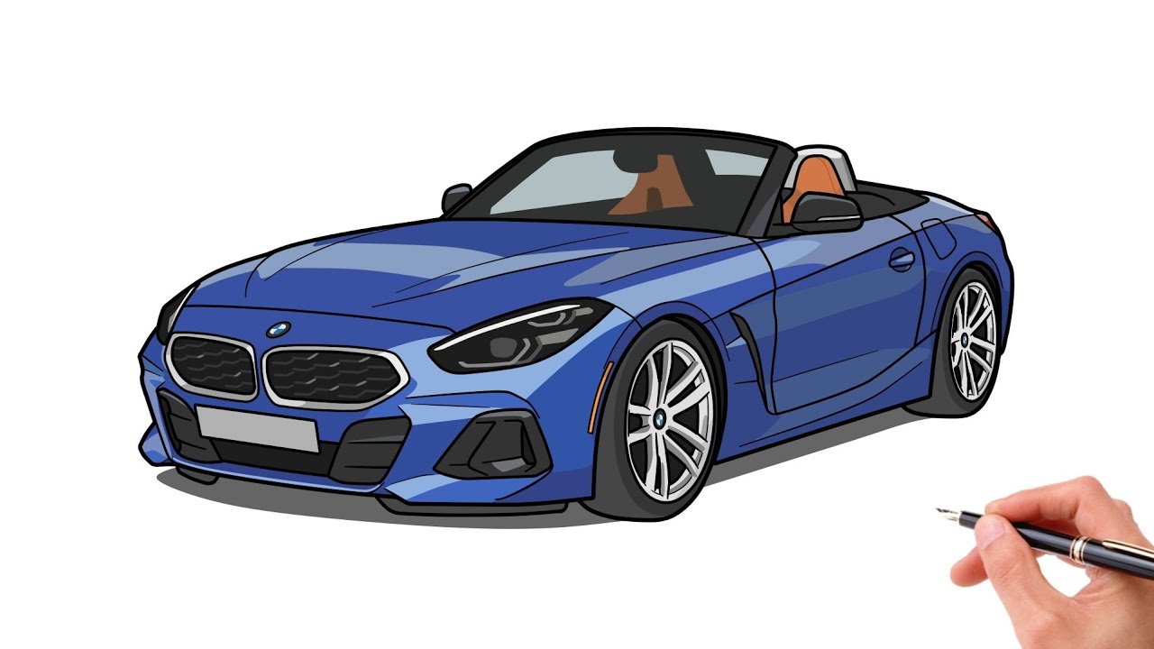 Как нарисовать BMW Z4 / рисунок автомобиля BMW Roadster G29 M40i 2021 года
