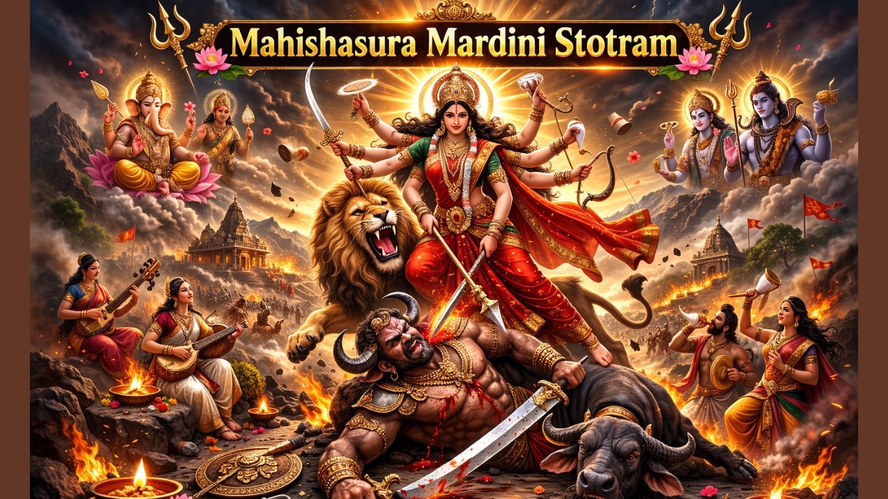 Mahishasura Mardini Stotram | 6 Verses | माँ दुर्गा की विजय स्तुति महिषासुर मर्दिनी स्तोत्रम् |