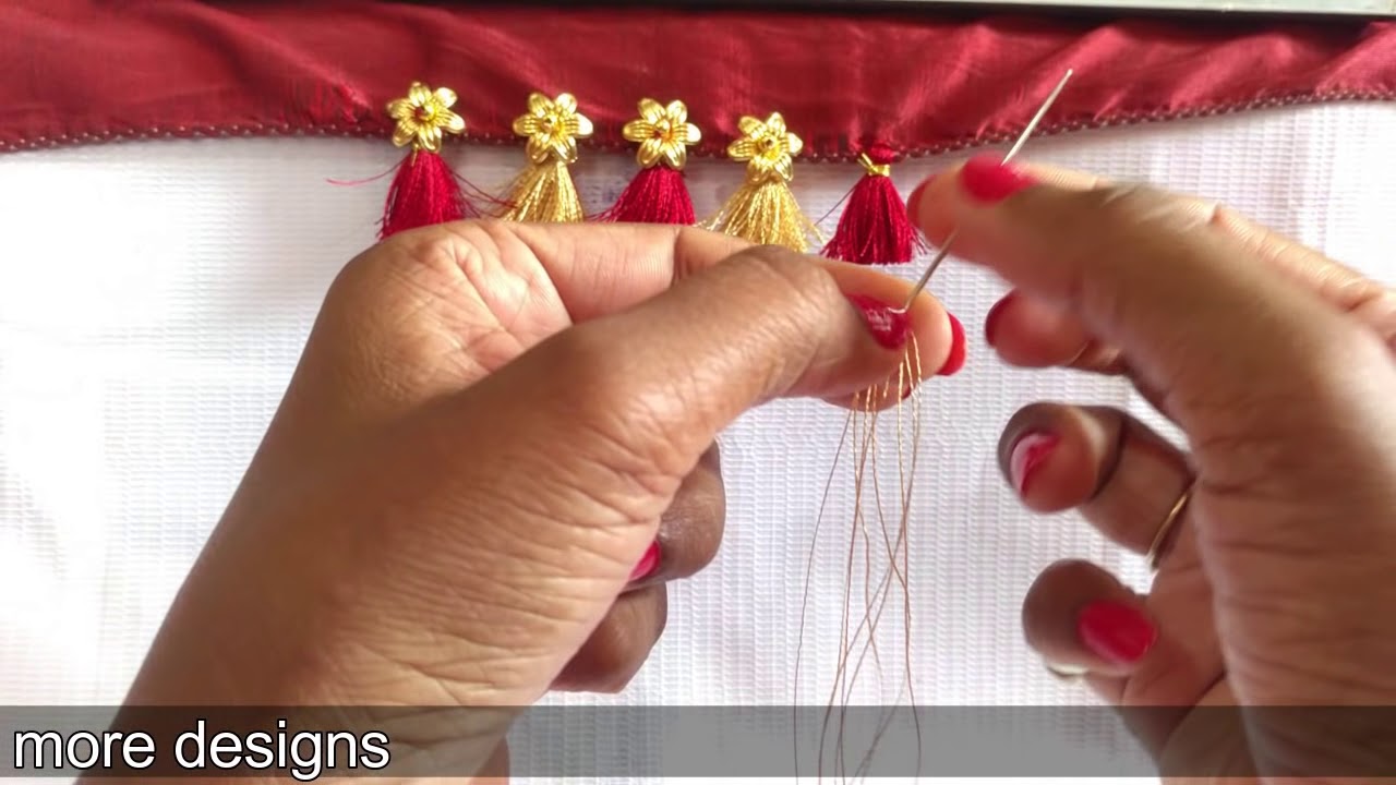 Latest saree kuchu design with flower beads I Ladies Club