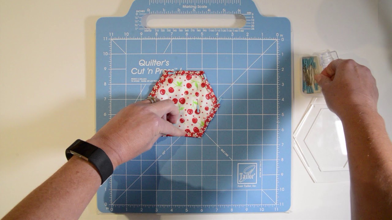 Machine stitched Quilt As You Go Hexagon