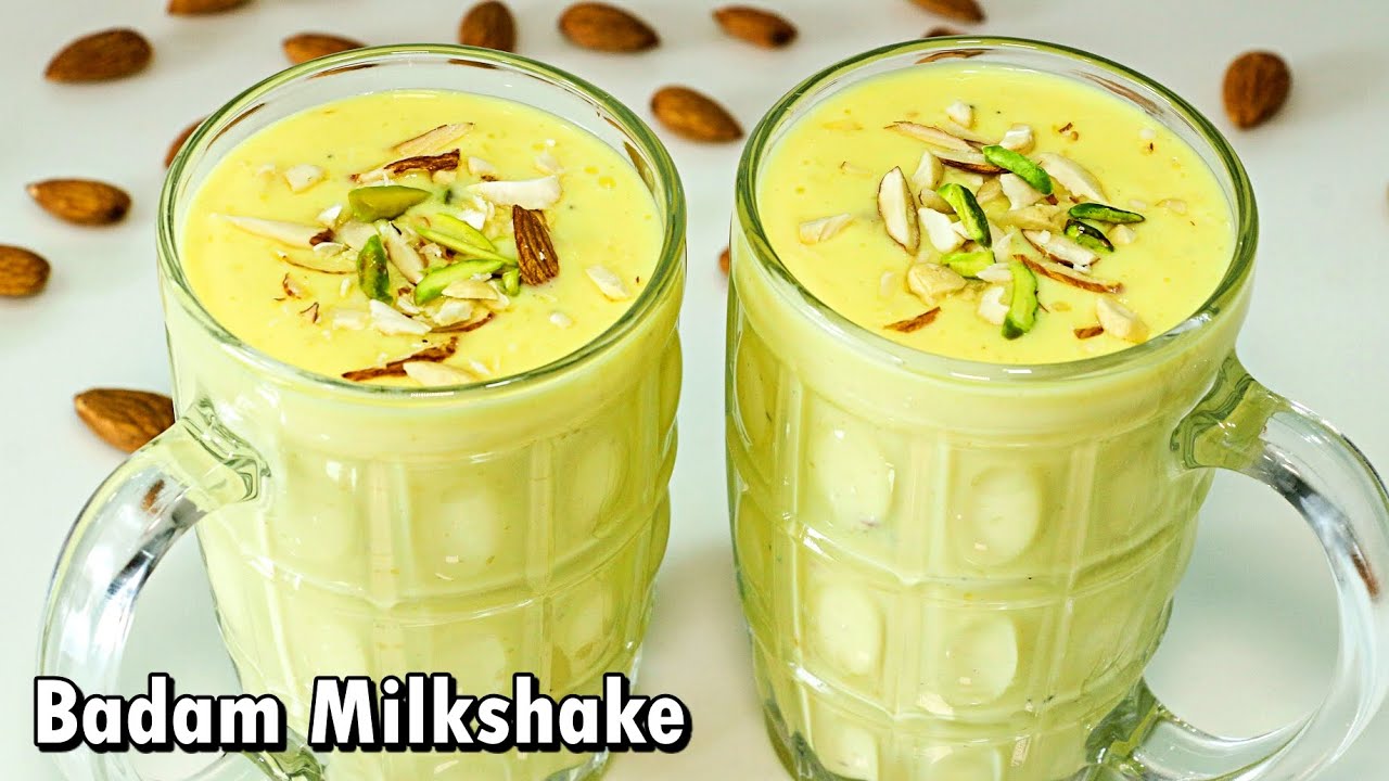 Healthy Badam Milkshake Recipe - Almond Milk Recipe