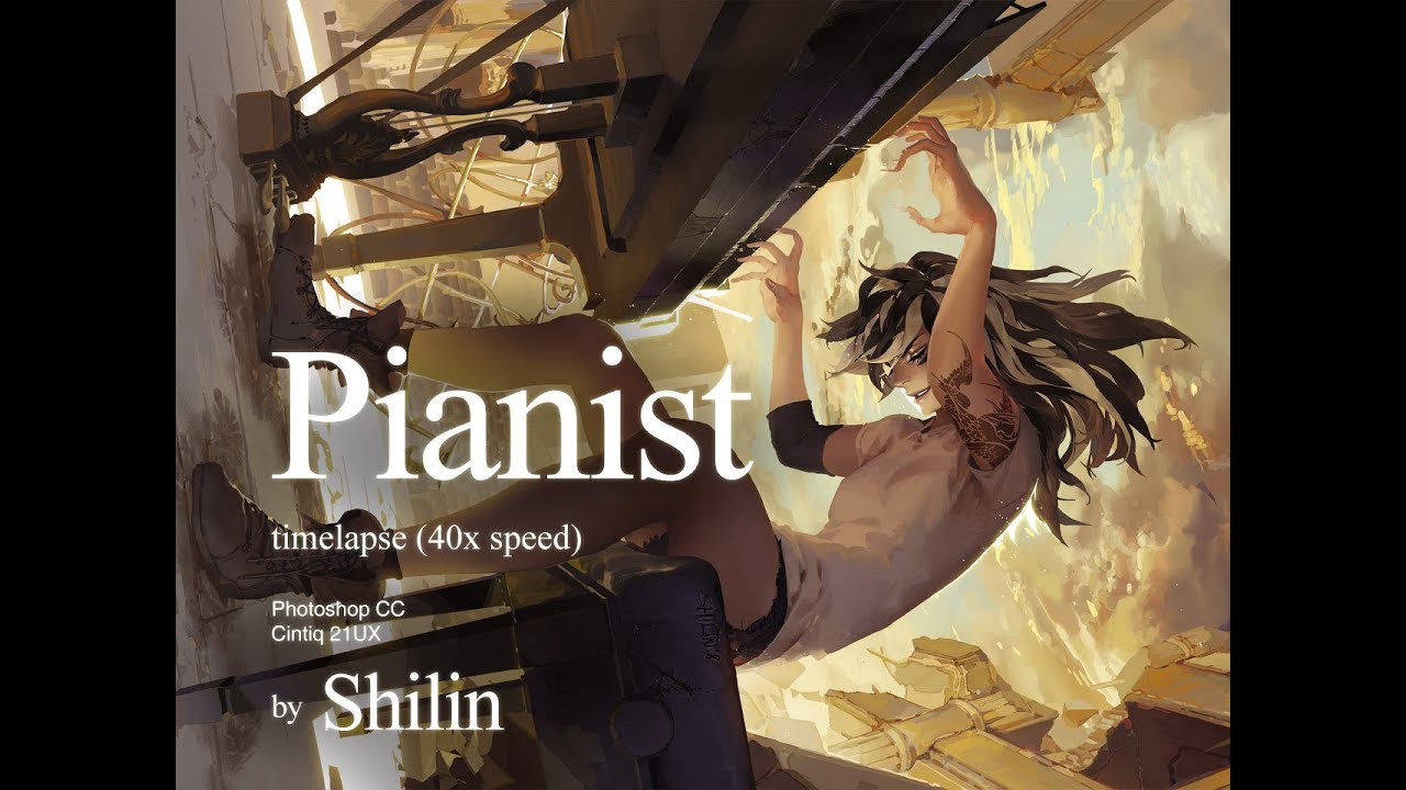 Pianist - Digital painting time lapse in photoshop