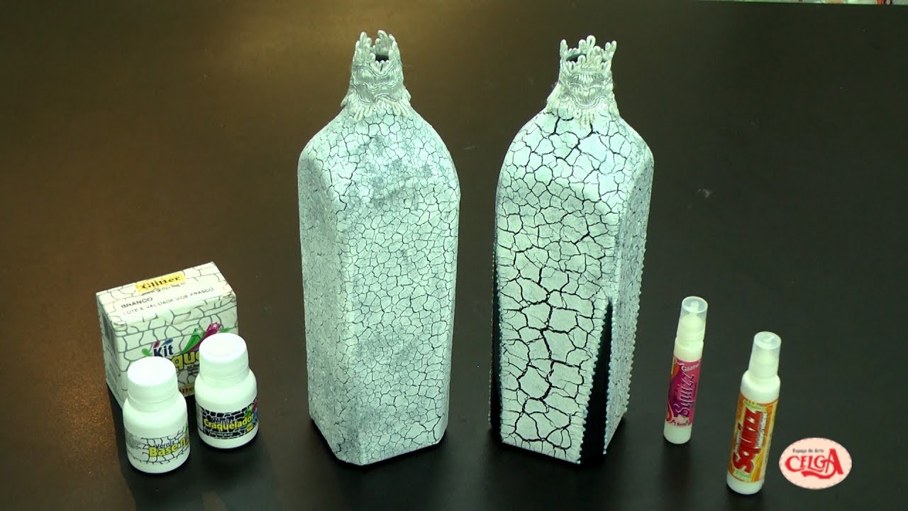 Alciana Rossi ensina a usar o craquelê da Glitter em garrafa para decoração - Passo a passo