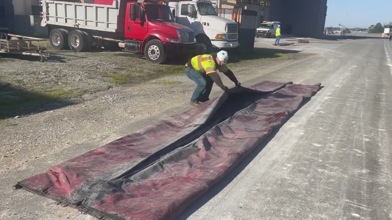 How to fold a lumber tarp. 8 foot drop.
