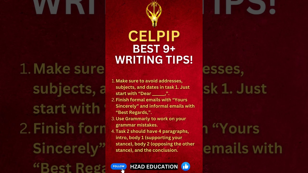 Best #CELPIP #Writing Advice by #HZadEducation #shorts