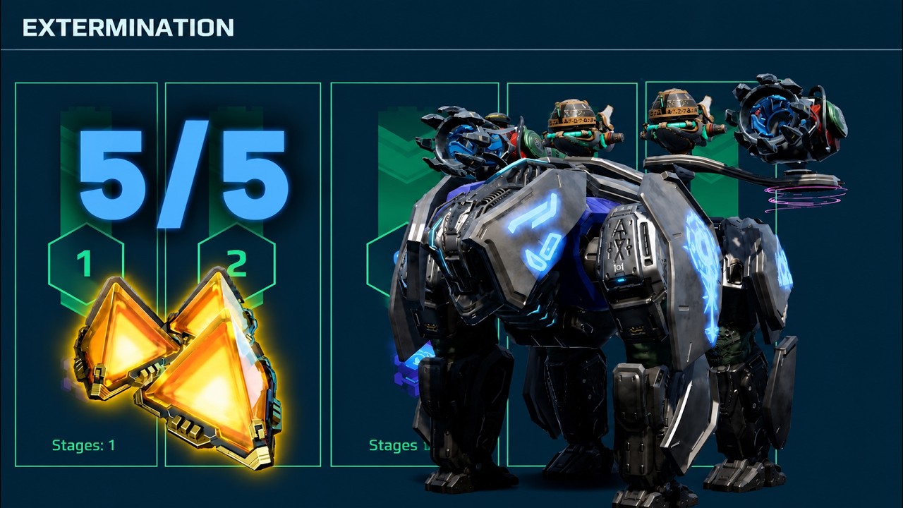 EXTERMINATION MODE ALL 5/5 STAGES | WAR ROBOTS