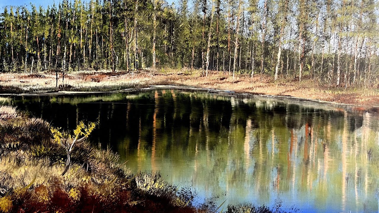 Time-lapse: Painting a Swedish landscape in oil.
