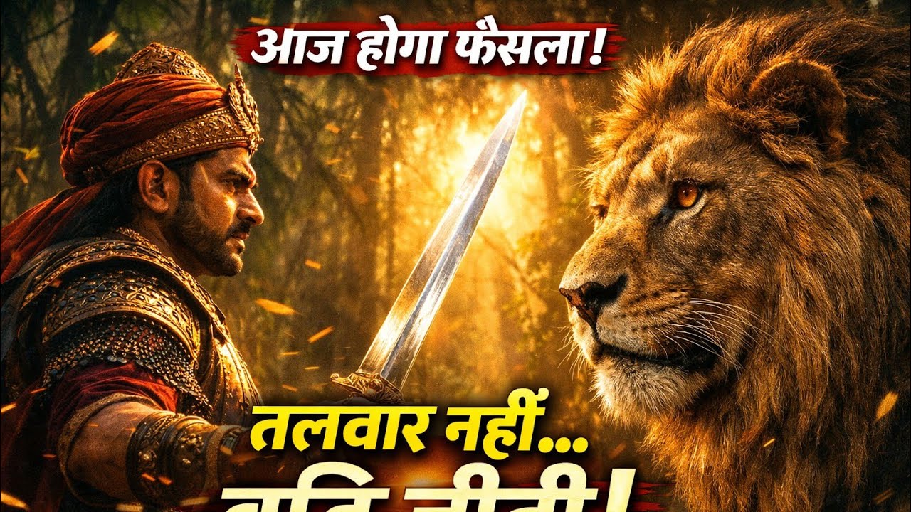 🥷🏻जंगल का असली किंग कौन? राजा या शेर? 😱#shorts #viralshorts#hindistory #junglestory  #gaonkikahani 