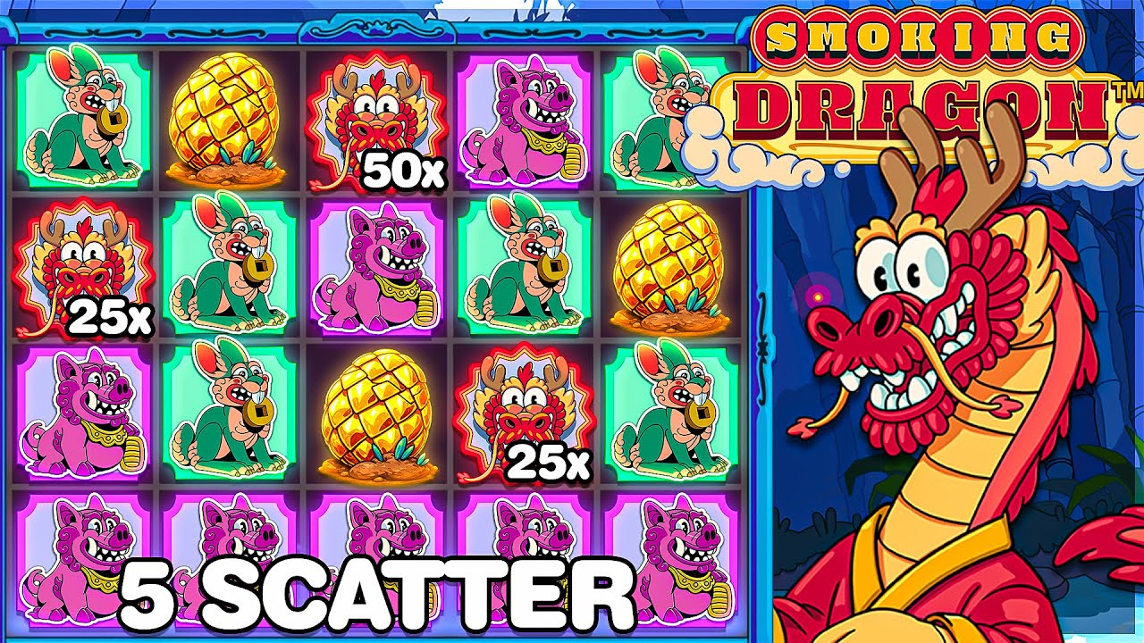 5 бонусных символов SCATTER на слоте SMOKING DRAGON!! (НОВИНКА)