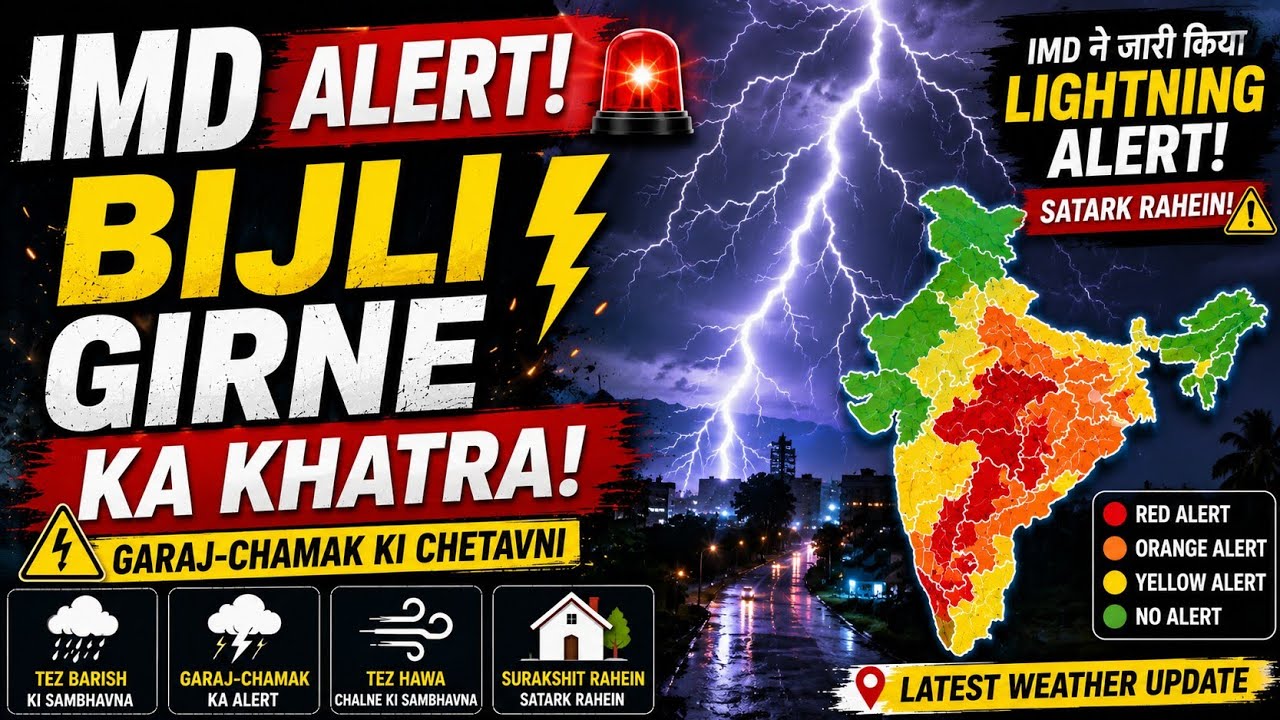 ⚡ IMD Lightning Alert 🚨 | Danger of Lightning Strikes! ⛈️ | Thunderstorm Warning Latest Weather U...