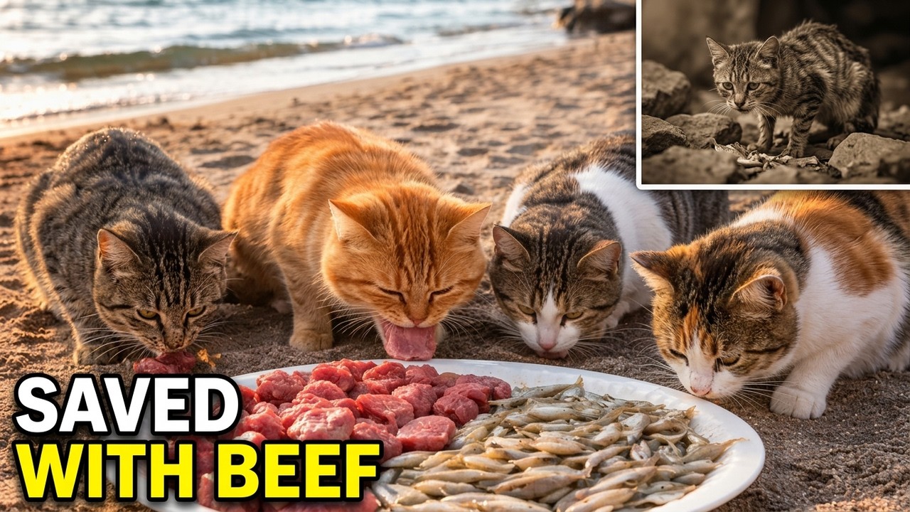 👉 They Were Starving… So I Fed Them Beef by the Sea 🥺🐾